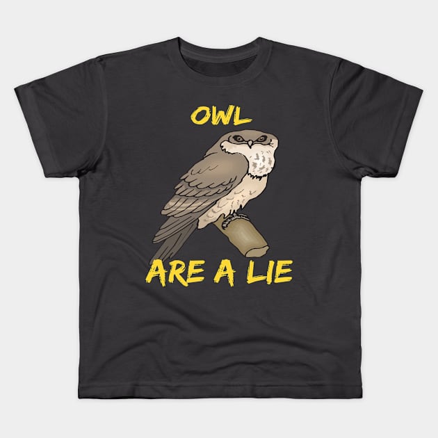 owl are a lie Kids T-Shirt by rami99